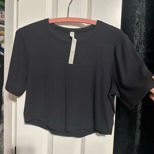 Lululemon Hold Tight Cropped T Shirt Women Color Black
